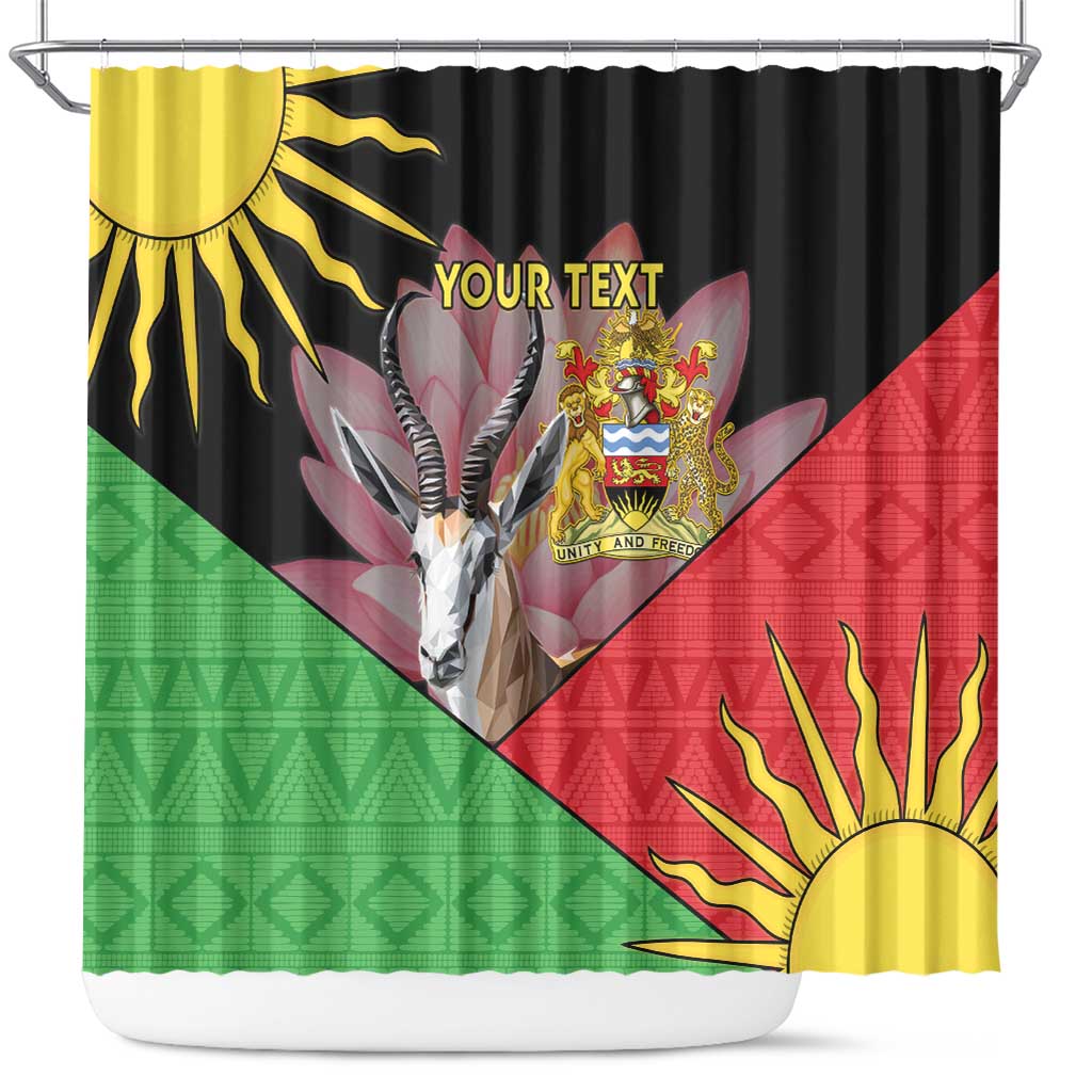 Personalized Africa Malawi Shower Curtain Thomsons Gazelle With Lotus