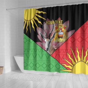 Personalized Africa Malawi Shower Curtain Thomsons Gazelle With Lotus