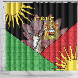 Personalized Africa Malawi Shower Curtain Thomsons Gazelle With Lotus