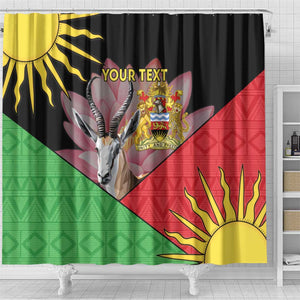 Personalized Africa Malawi Shower Curtain Thomsons Gazelle With Lotus