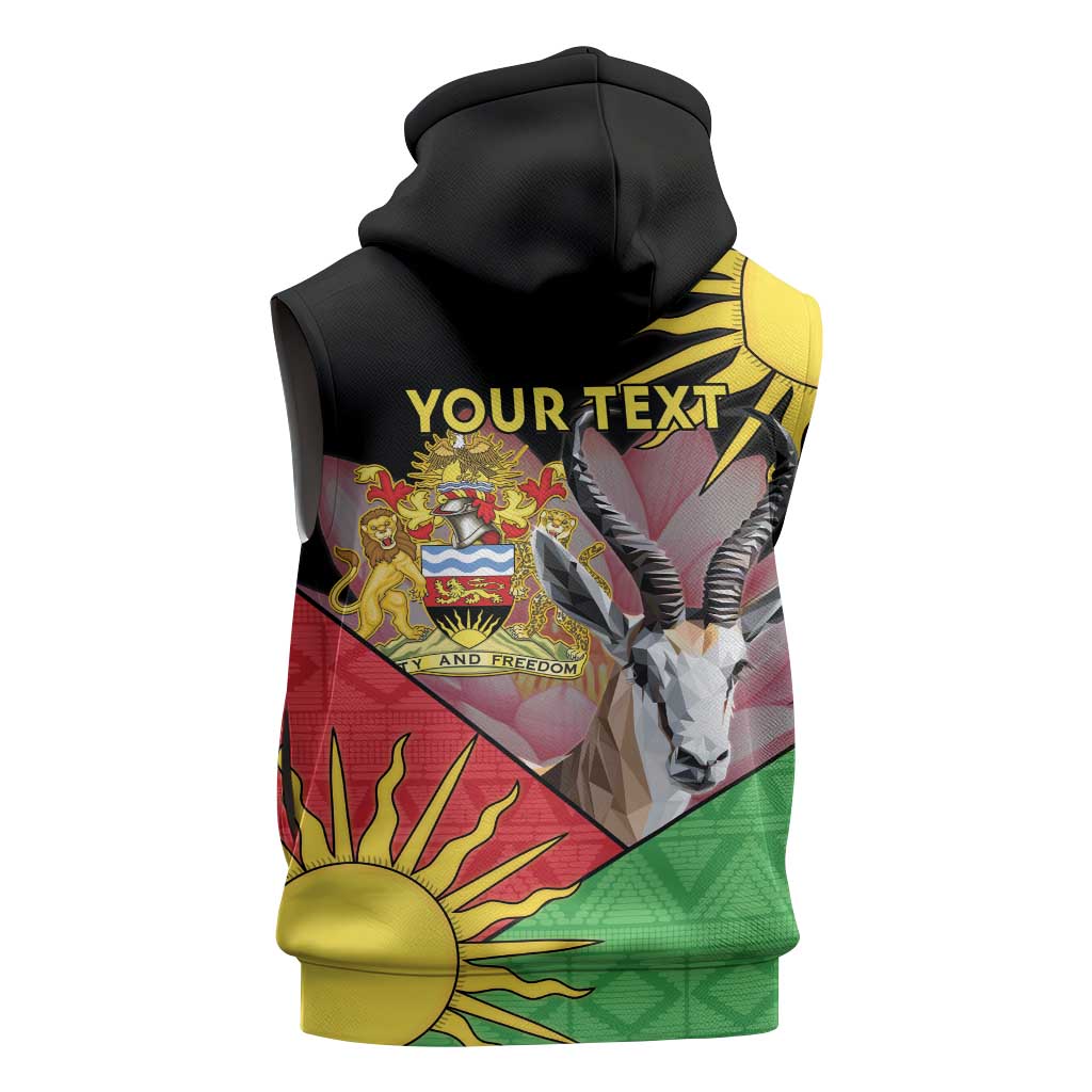 Personalized Africa Malawi Sleeveless Zip Hoodie Thomsons Gazelle With Lotus - African Pride