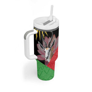 Personalized Africa Malawi Tumbler With Handle Thomsons Gazelle With Lotus