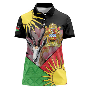 Personalized Africa Malawi Women Polo Shirt Thomsons Gazelle With Lotus