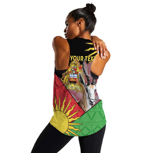 Personalized Africa Malawi Women Racerback Tank Thomsons Gazelle With Lotus