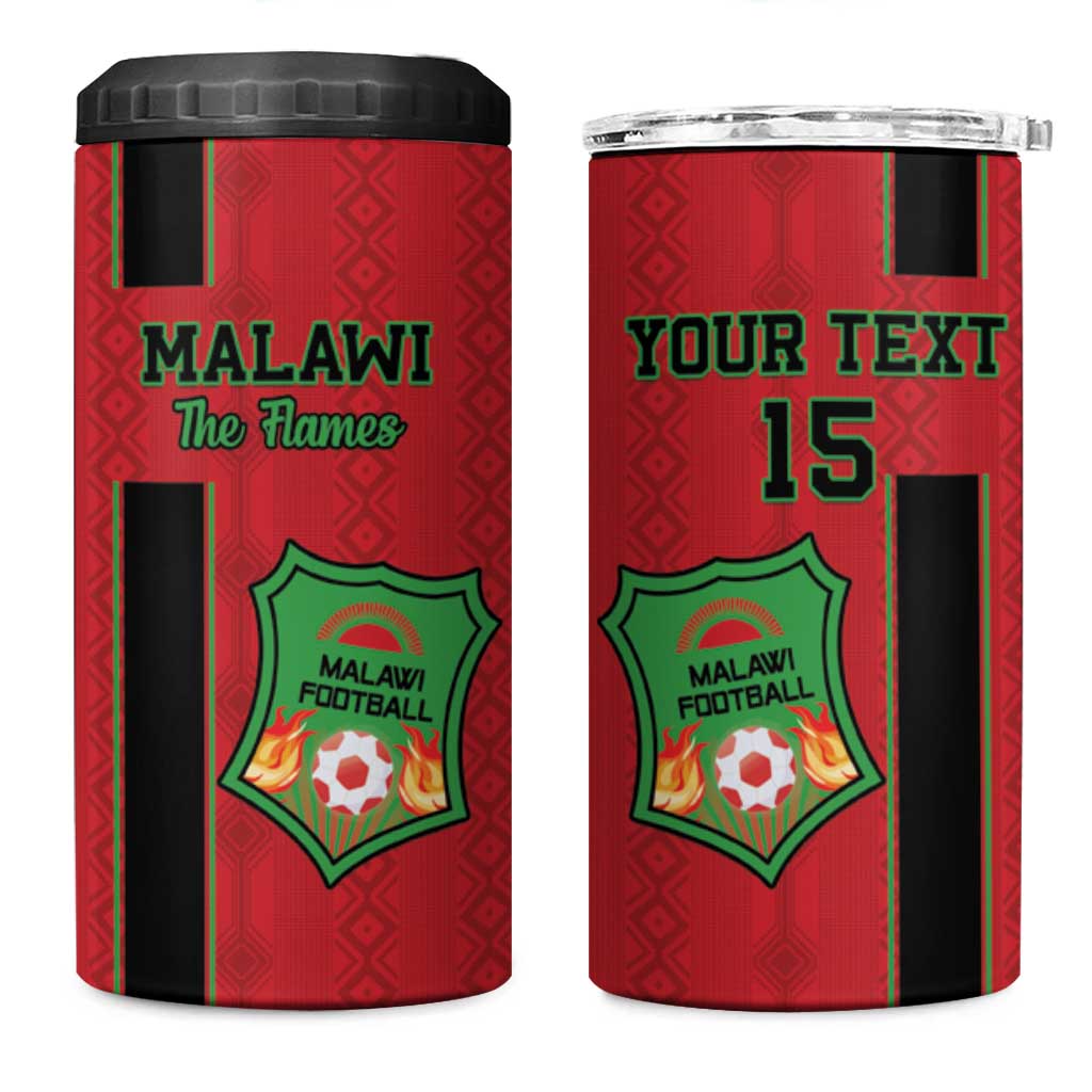 Custom Afro Malawi Football 4 in 1 Can Cooler Tumbler Go Champions - African Pattern