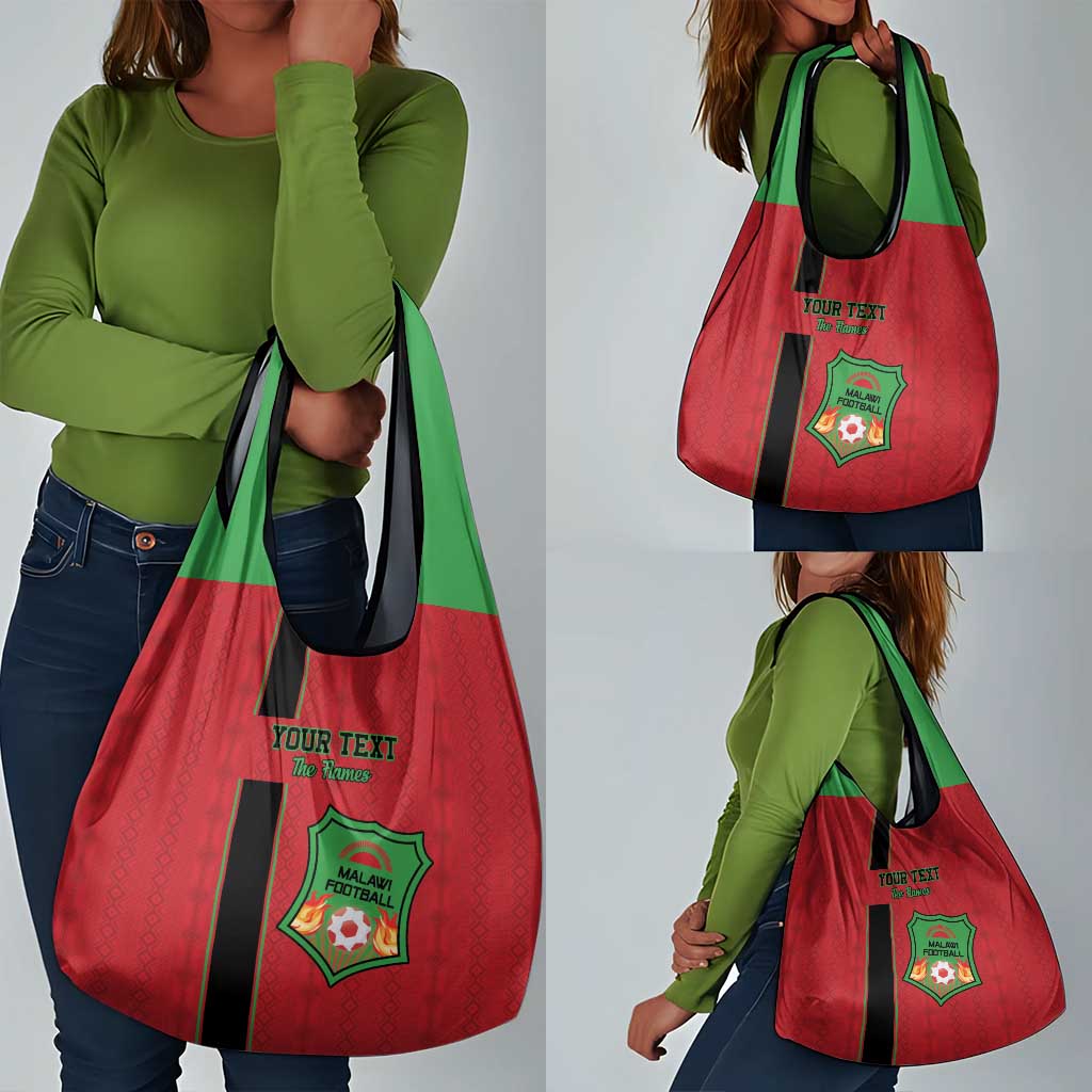 Custom Afro Malawi Football Grocery Bag Go Champions - African Pattern