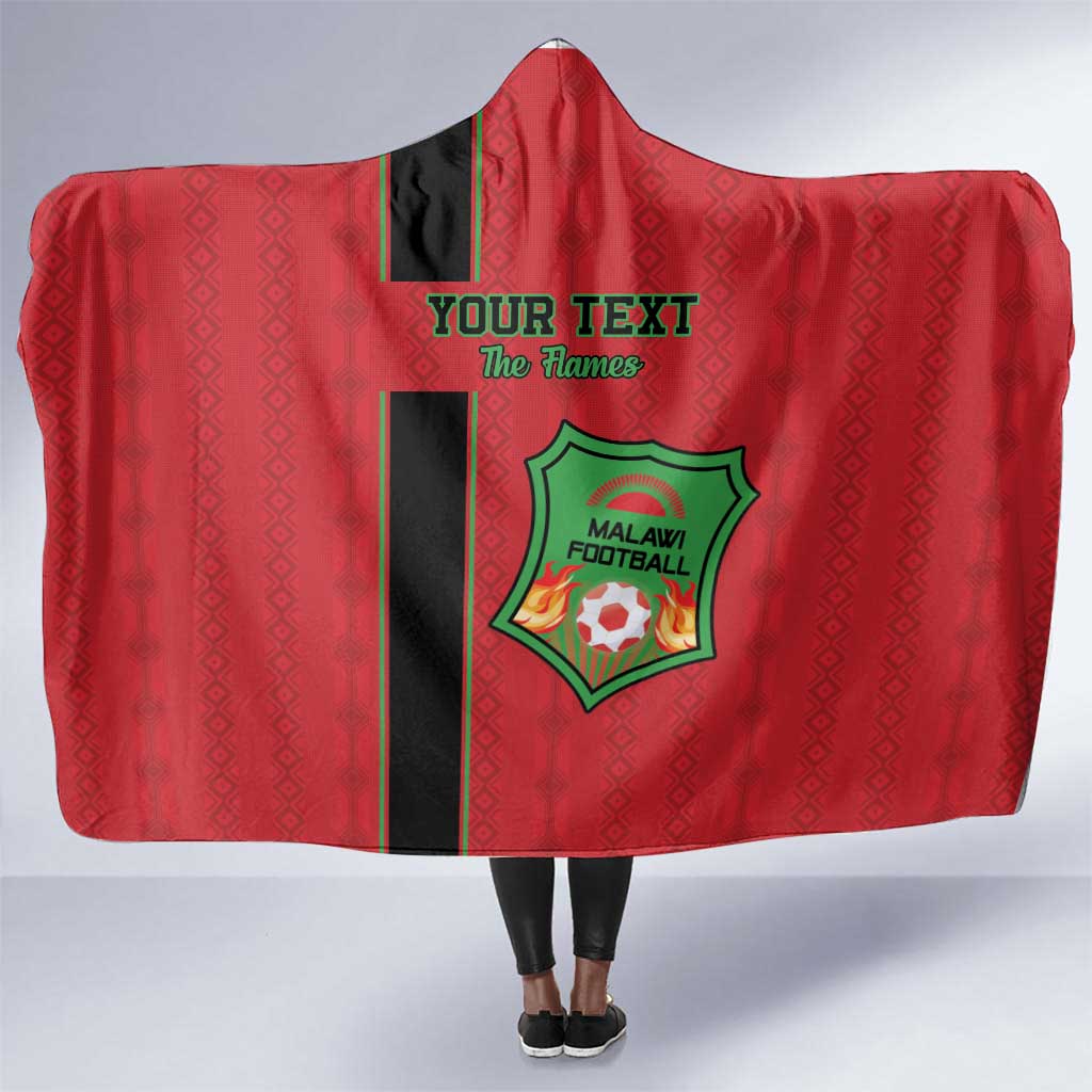 Custom Afro Malawi Football Hooded Blanket Go Champions - African Pattern