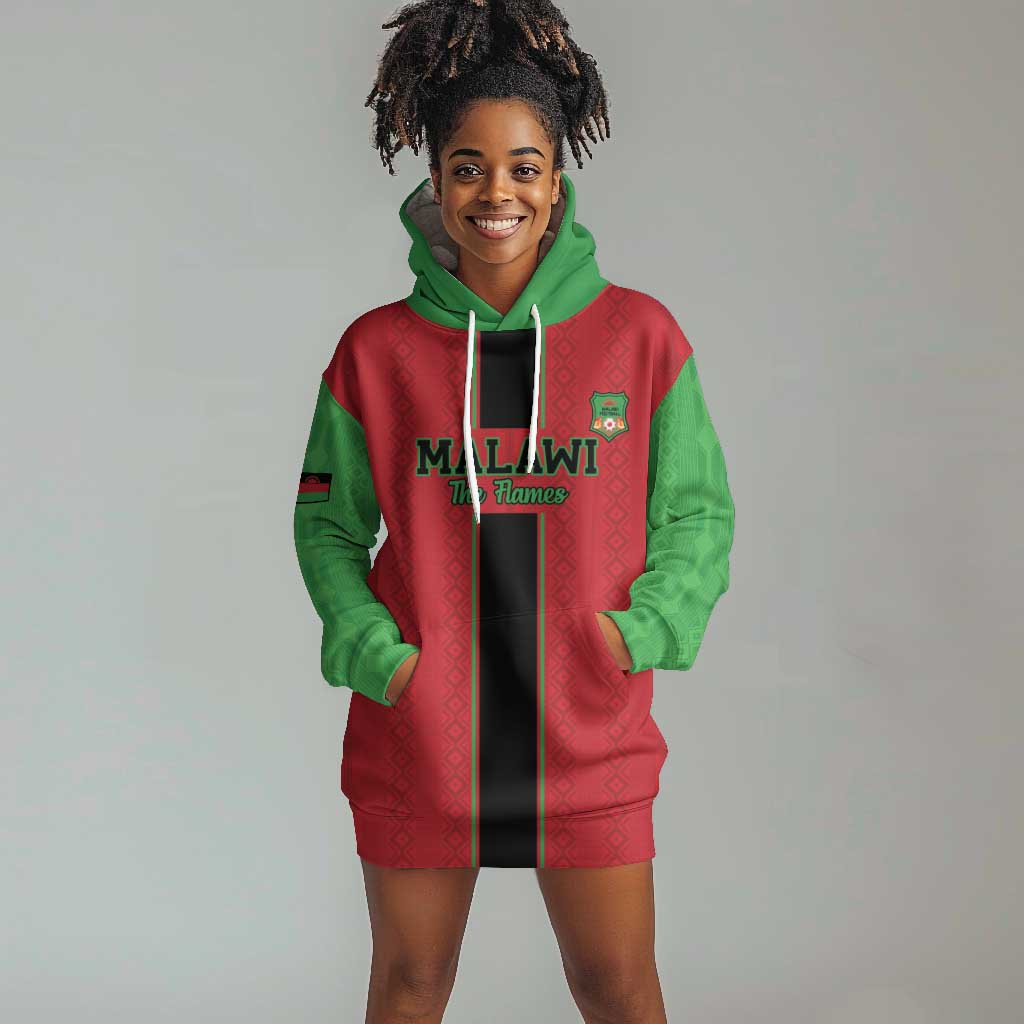 Custom Afro Malawi Football Hoodie Dress Go Champions - African Pattern