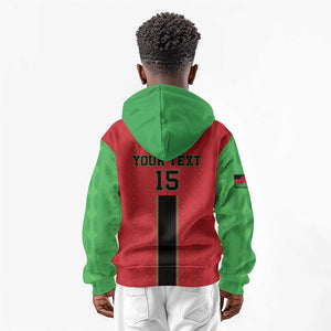 Custom Afro Malawi Football Kid Hoodie Go Champions - African Pattern