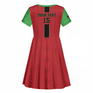 Custom Afro Malawi Football Kid Short Sleeve Dress Go Champions - African Pattern