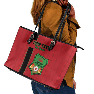 Custom Afro Malawi Football Leather Tote Bag Go Champions - African Pattern