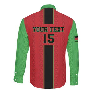 Custom Afro Malawi Football Long Sleeve Button Shirt Go Champions - African Pattern