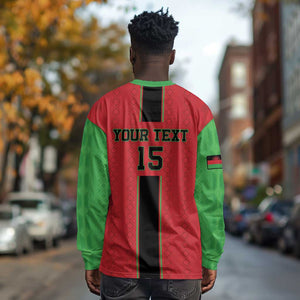 Custom Afro Malawi Football Long Sleeve Shirt Go Champions - African Pattern