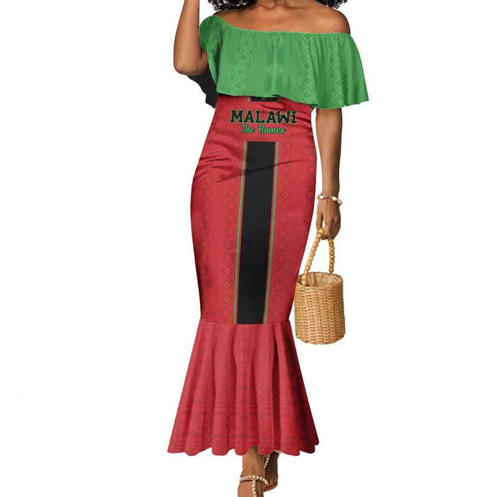 Custom Afro Malawi Football Mermaid Dress Go Champions - African Pattern