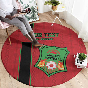 Custom Afro Malawi Football Round Carpet Go Champions - African Pattern