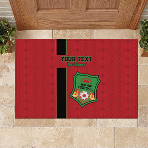 Custom Afro Malawi Football Rubber Doormat Go Champions - African Pattern