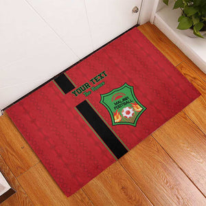 Custom Afro Malawi Football Rubber Doormat Go Champions - African Pattern