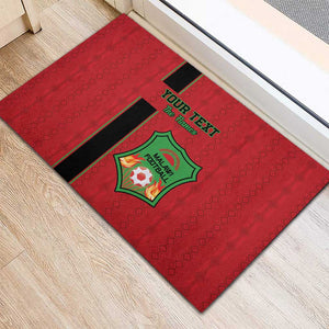 Custom Afro Malawi Football Rubber Doormat Go Champions - African Pattern