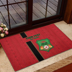 Custom Afro Malawi Football Rubber Doormat Go Champions - African Pattern