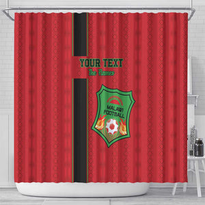 Custom Afro Malawi Football Shower Curtain Go Champions - African Pattern