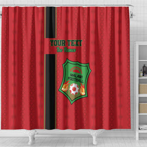 Custom Afro Malawi Football Shower Curtain Go Champions - African Pattern