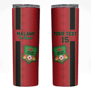 Custom Afro Malawi Football Skinny Tumbler Go Champions - African Pattern