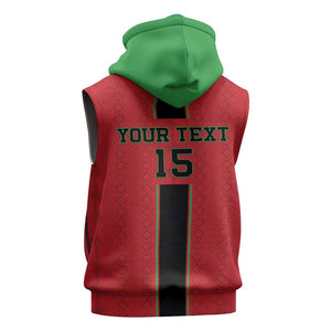 Custom Afro Malawi Football Sleeveless Hoodie Go Champions - African Pattern - African Pride
