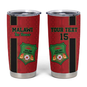 Custom Afro Malawi Football Tumbler Cup Go Champions - African Pattern