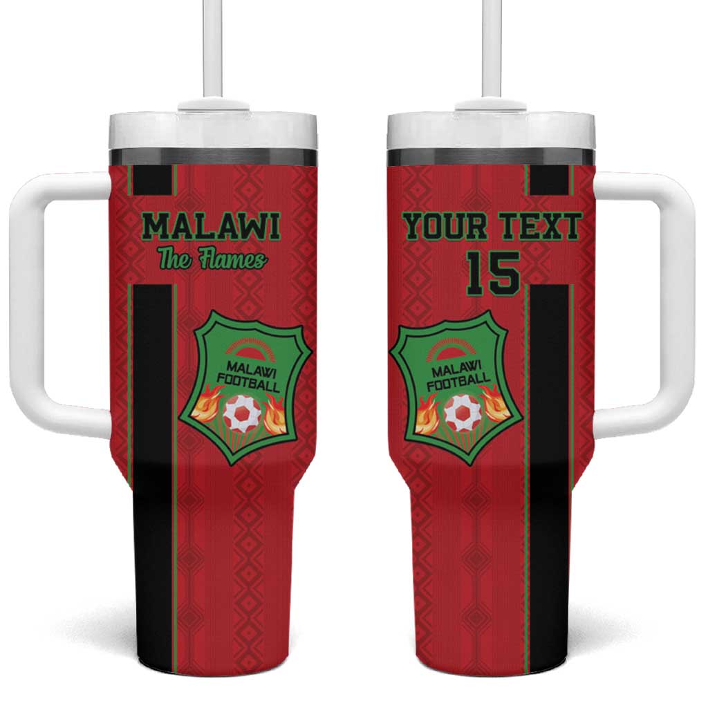 Custom Afro Malawi Football Tumbler With Handle Go Champions - African Pattern