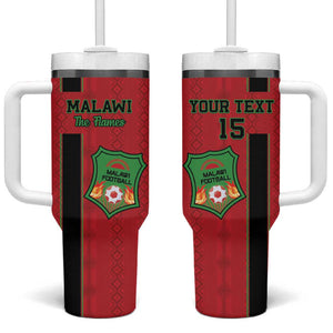 Custom Afro Malawi Football Tumbler With Handle Go Champions - African Pattern