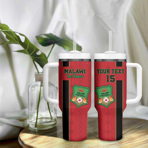 Custom Afro Malawi Football Tumbler With Handle Go Champions - African Pattern