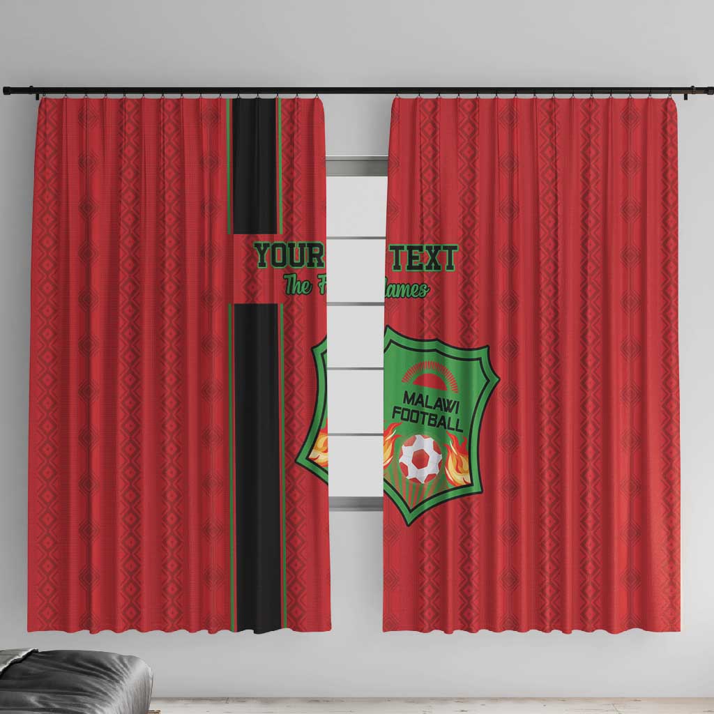 Custom Afro Malawi Football Window Curtain Go Champions - African Pattern