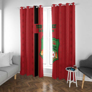 Custom Afro Malawi Football Window Curtain Go Champions - African Pattern