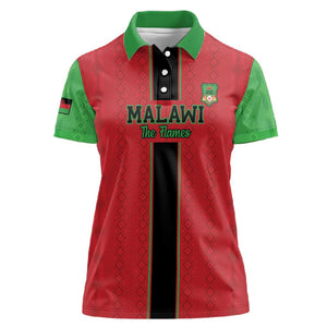 Custom Afro Malawi Football Women Polo Shirt Go Champions - African Pattern