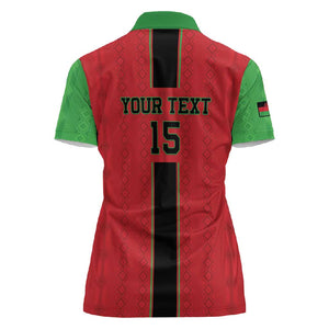 Custom Afro Malawi Football Women Polo Shirt Go Champions - African Pattern