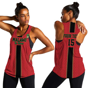 Custom Afro Malawi Football Women Racerback Tank Go Champions - African Pattern