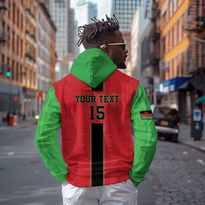 Custom Afro Malawi Football Zip Hoodie Go Champions - African Pattern