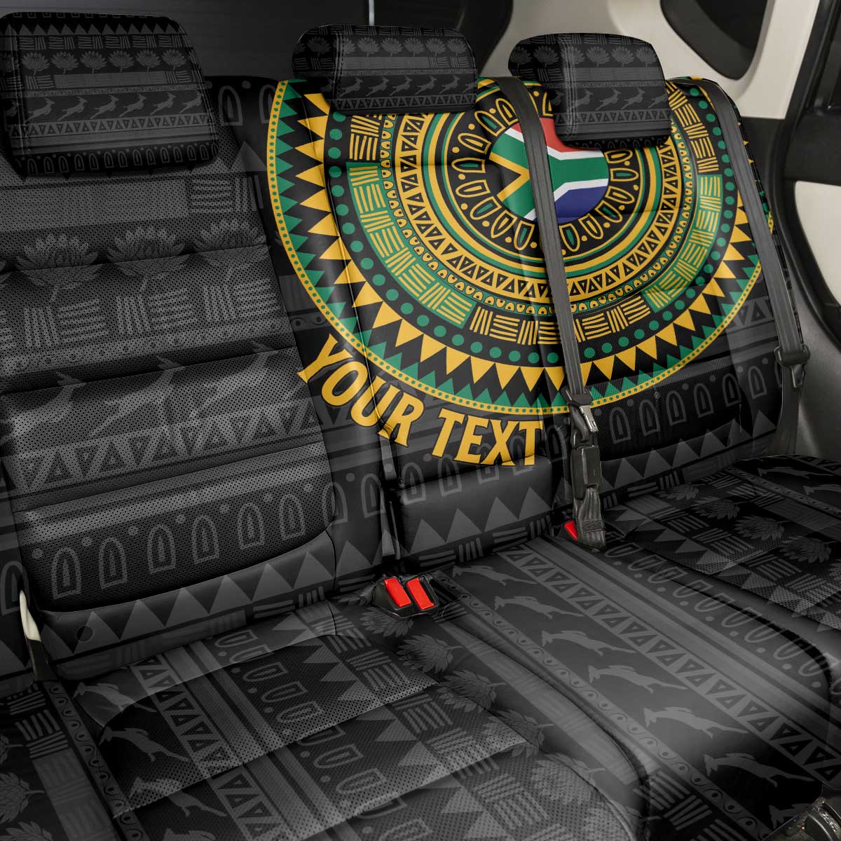 Personalised South Africa African Tribal Pattern Back Car Seat Cover Chest Arm Tattoo