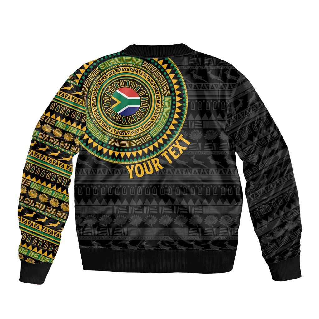 Personalised South Africa African Tribal Pattern Bomber Jacket Chest Arm Tattoo