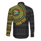 Personalised South Africa African Tribal Pattern Long Sleeve Button Shirt Chest Arm Tattoo