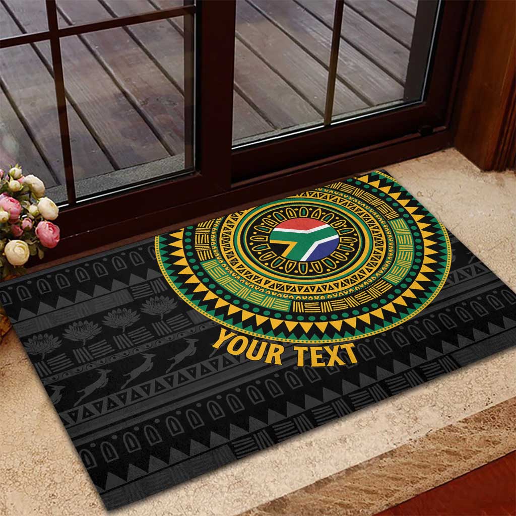 Personalised South Africa African Tribal Pattern Rubber Doormat Chest Arm Tattoo