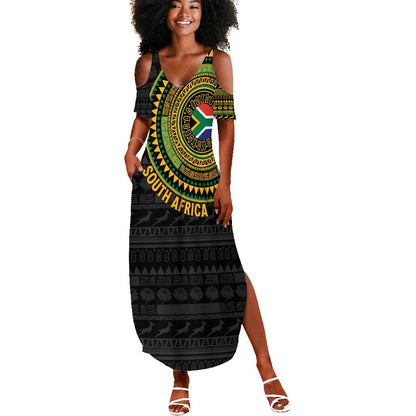 Personalised South Africa African Tribal Pattern Summer Maxi Dress Chest Arm Tattoo