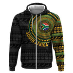 Personalised South Africa African Tribal Pattern Zip Hoodie Chest Arm Tattoo