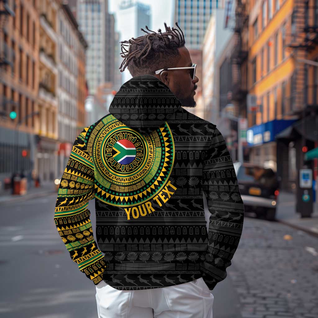 Personalised South Africa African Tribal Pattern Zip Hoodie Chest Arm Tattoo