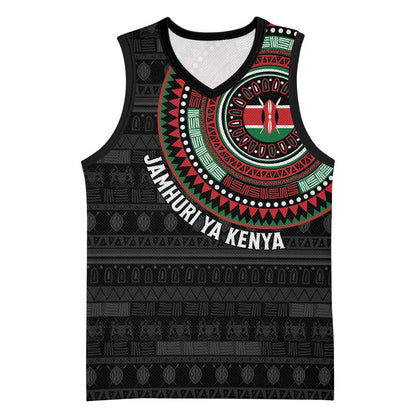 Personalised Kenya African Tribal Pattern Basketball Jersey Chest Arm Tattoo LT15