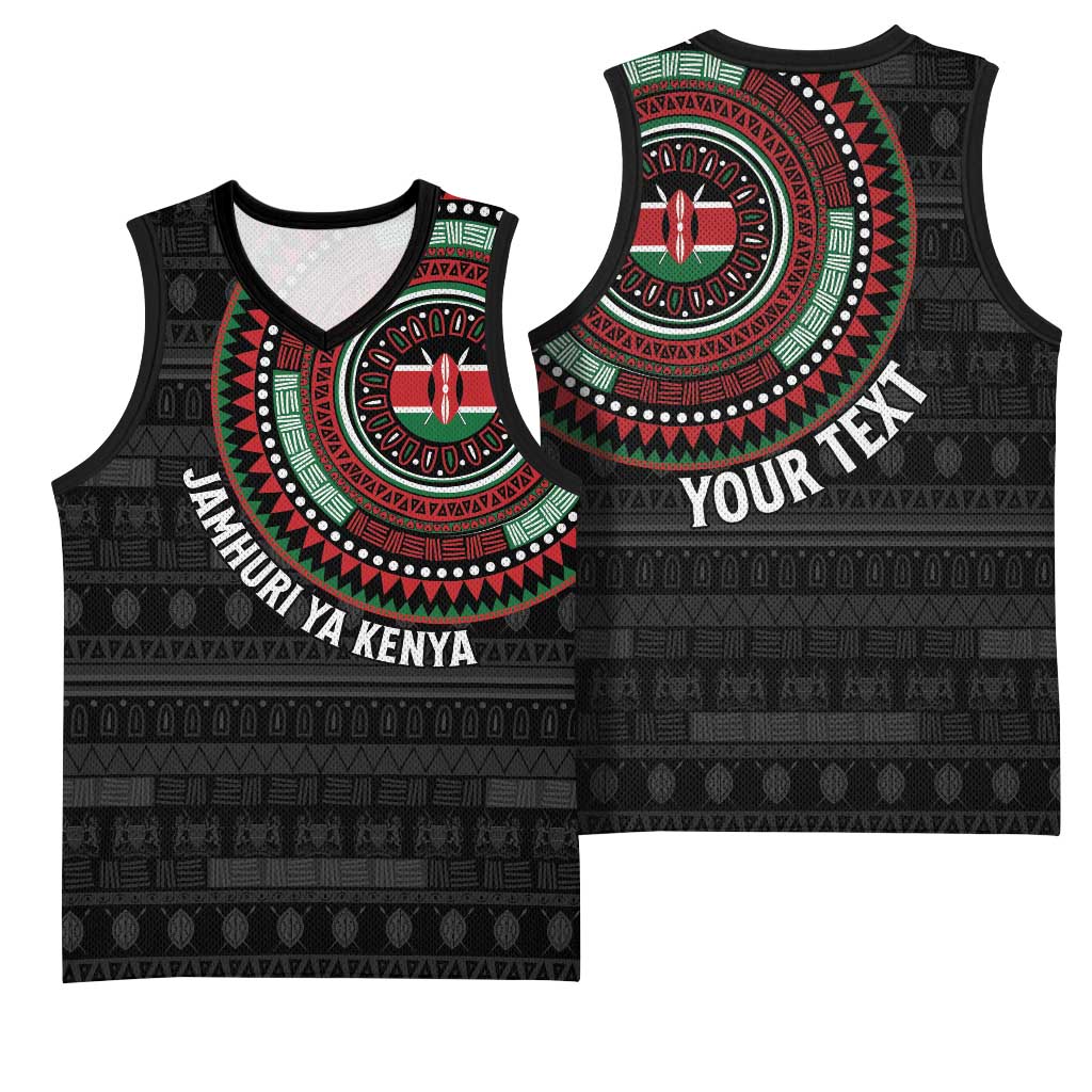 Personalised Kenya African Tribal Pattern Basketball Jersey Chest Arm Tattoo LT15