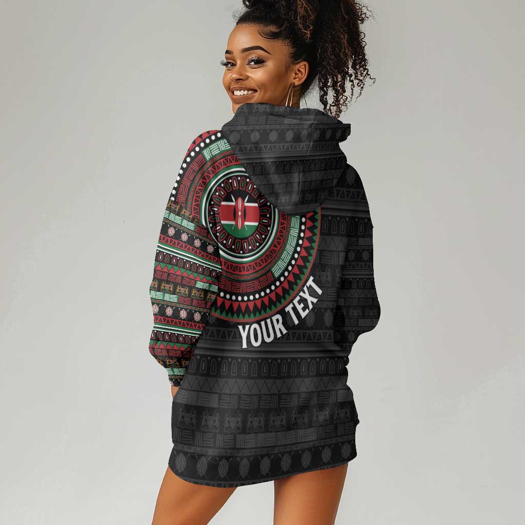 Personalised Kenya African Tribal Pattern Hoodie Dress Chest Arm Tattoo