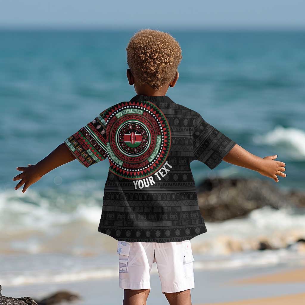 Personalised Kenya African Tribal Pattern Kid Hawaiian Shirt Chest Arm Tattoo