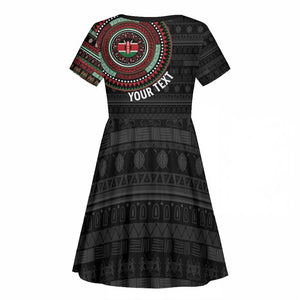 Personalised Kenya African Tribal Pattern Kid Short Sleeve Dress Chest Arm Tattoo