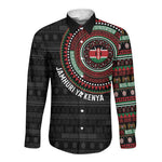 Personalised Kenya African Tribal Pattern Long Sleeve Button Shirt Chest Arm Tattoo